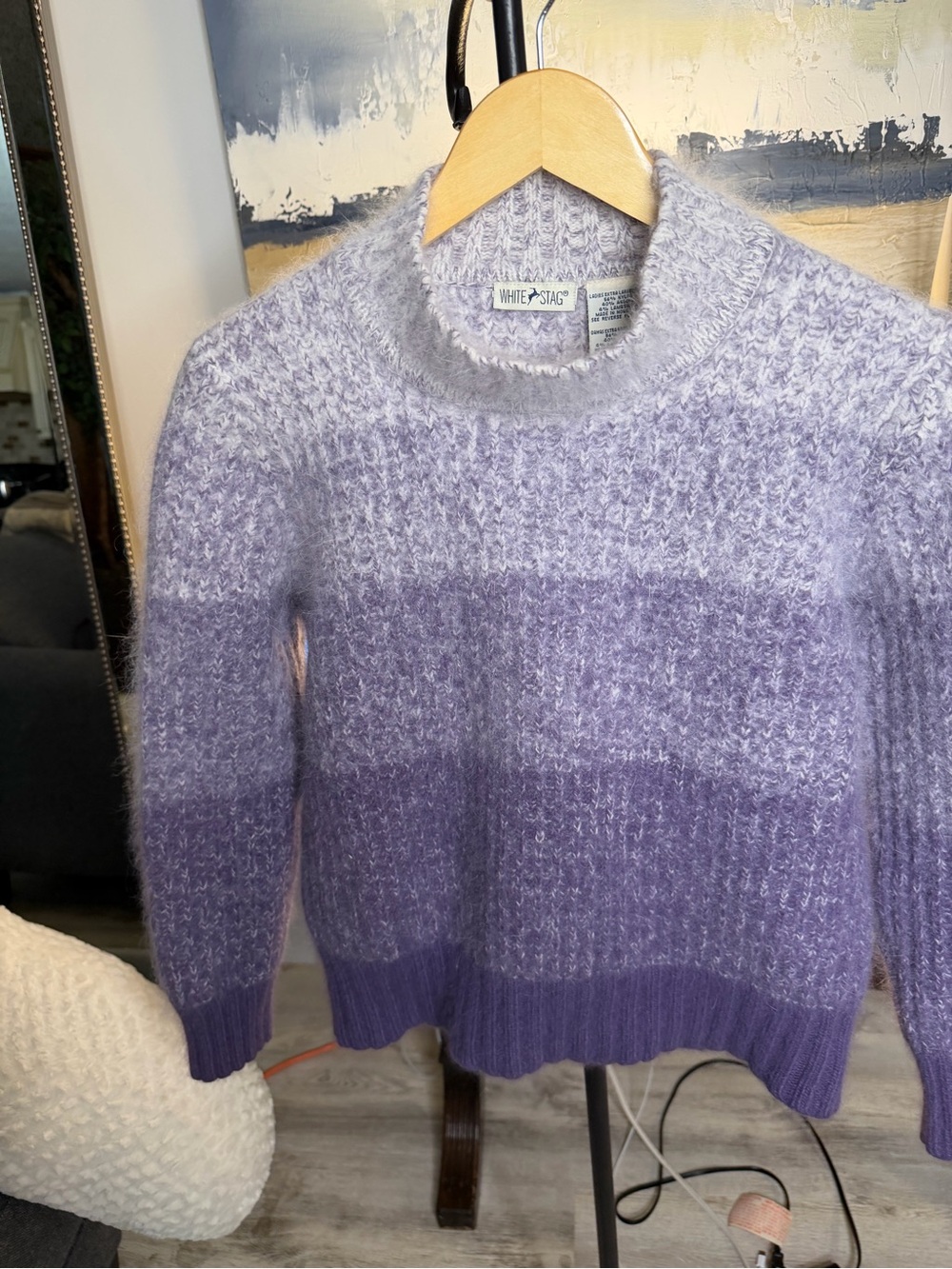White Stag  Lavender Gradient Crewneck Sweater Vintage 90s